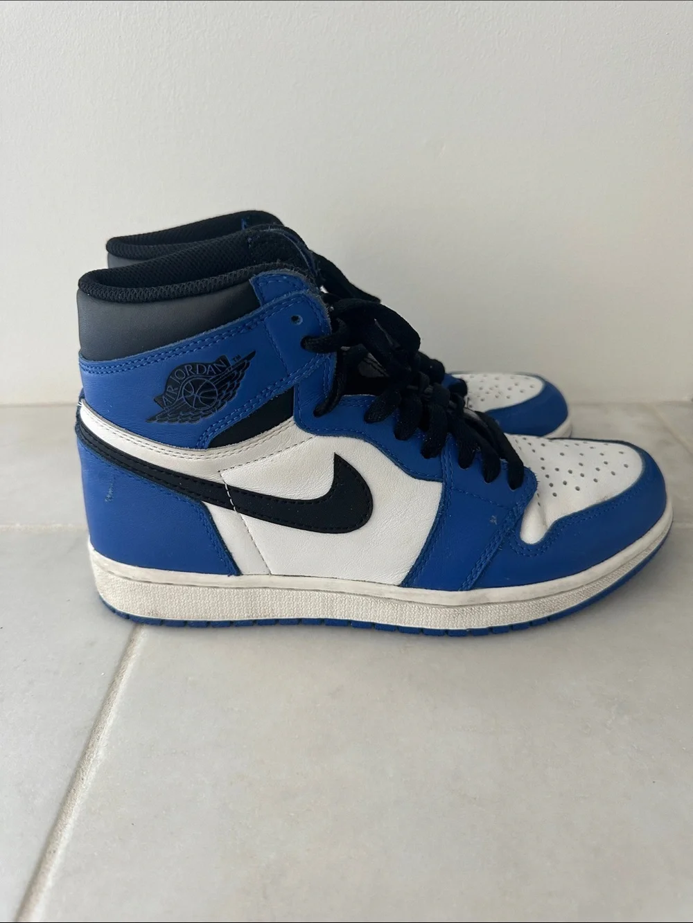 Jordan Men’s High-Top Sneakers in Royal Blue, White, and Black